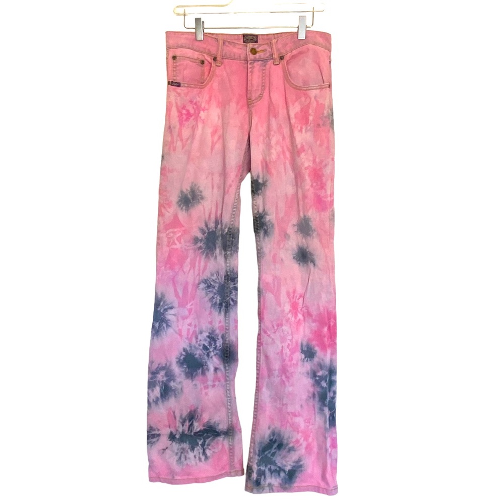 Cowgirl Up. Pink Tie Dye Flared Jeans Size 6